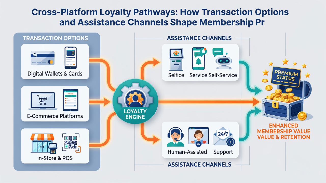 Support representative assisting a user via mobile chat while loyalty dashboard displays tier upgrades