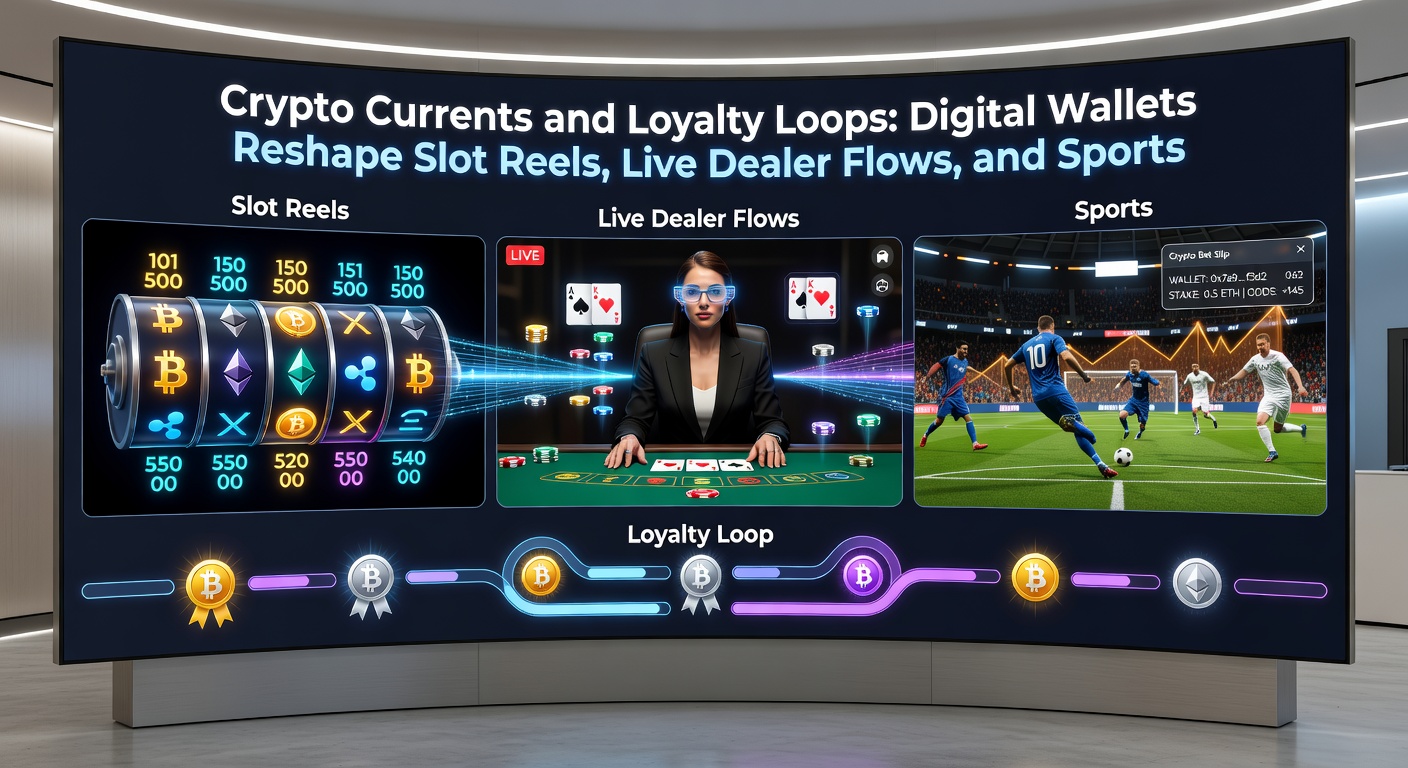 VIP player at a live dealer blackjack table on a tablet, with a crypto wallet popup showing instant deposits, loyalty point accrual, and real-time sportsbook odds overlay