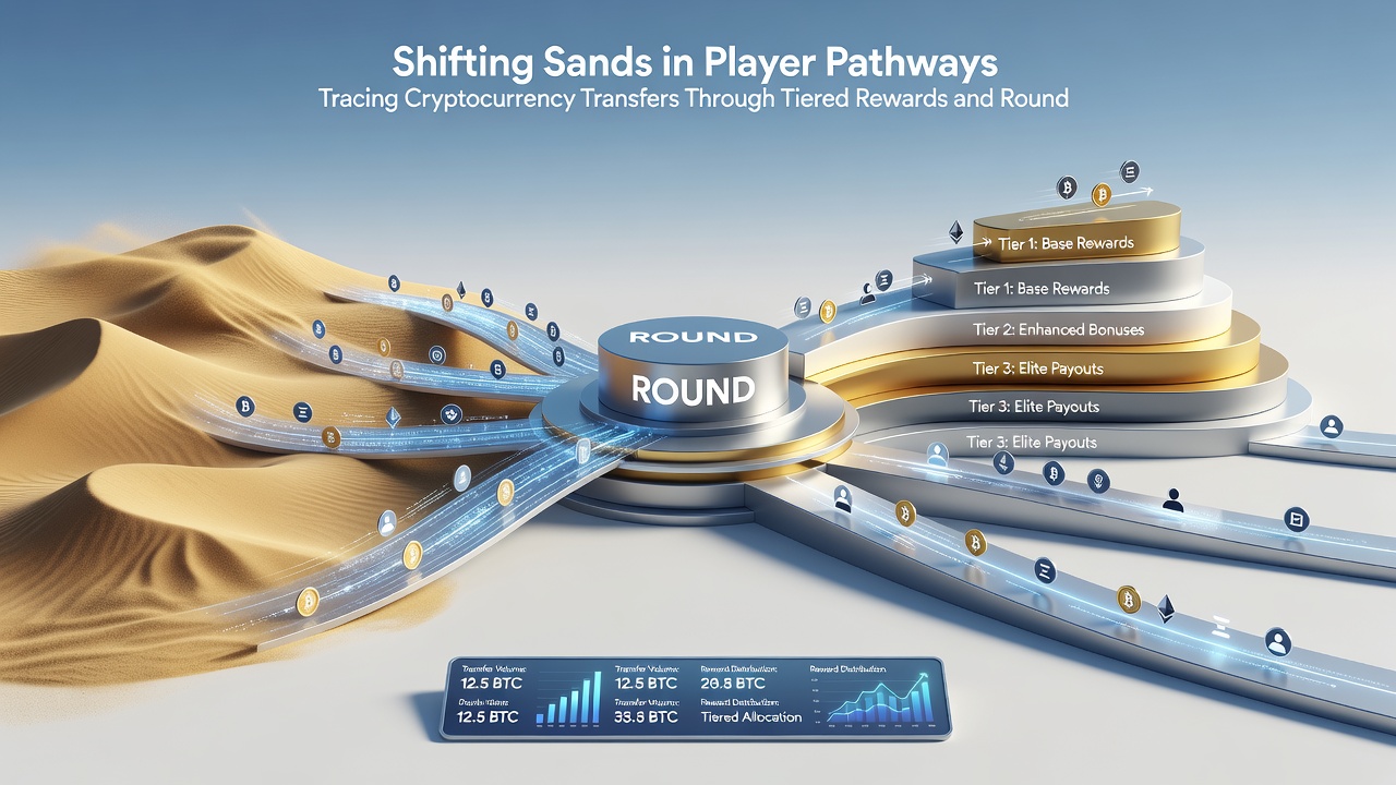Diagram showing tiered reward pathways connected to cryptocurrency flows and 24/7 support channels in mobile gaming