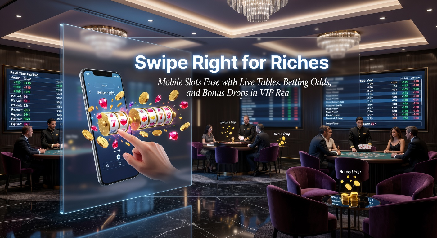 VIP mobile dashboard highlighting bonus drop alerts, elevated betting odds, and live table access with luxury interface elements