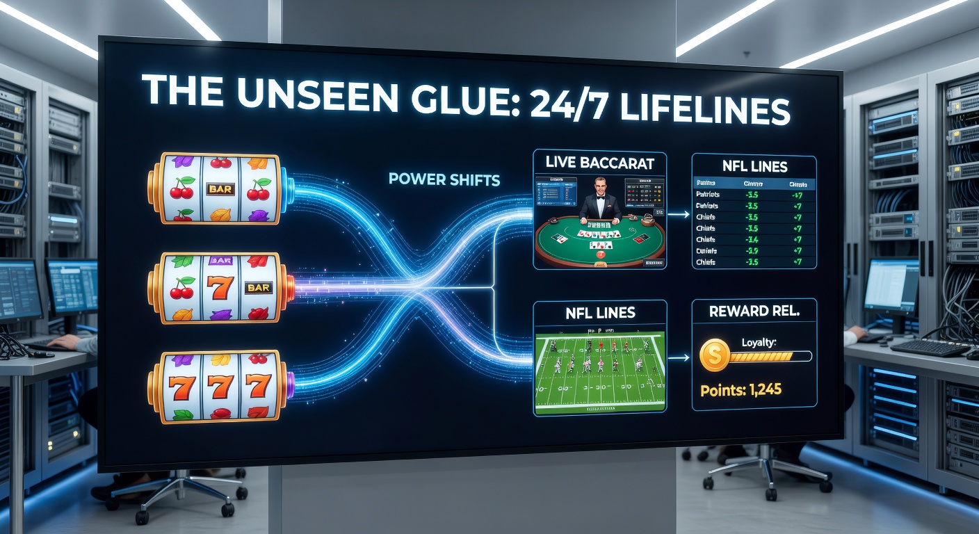 Close-up of a support agent dashboard integrating slot analytics, baccarat streams, NFL odds feeds, mobile notifications, and VIP reward interfaces