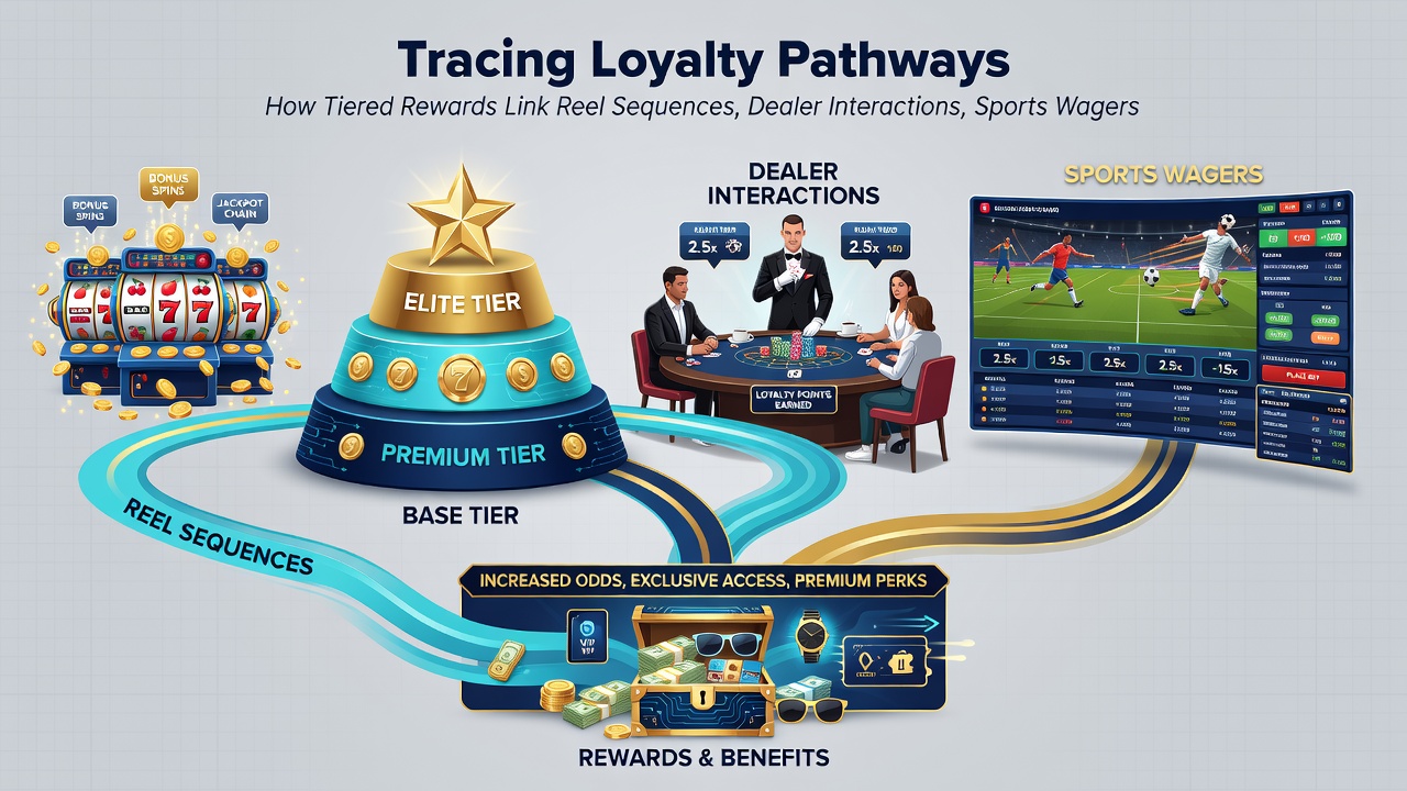 Diagram showing integration of sports wagers, mobile interfaces, and support channels in loyalty programs