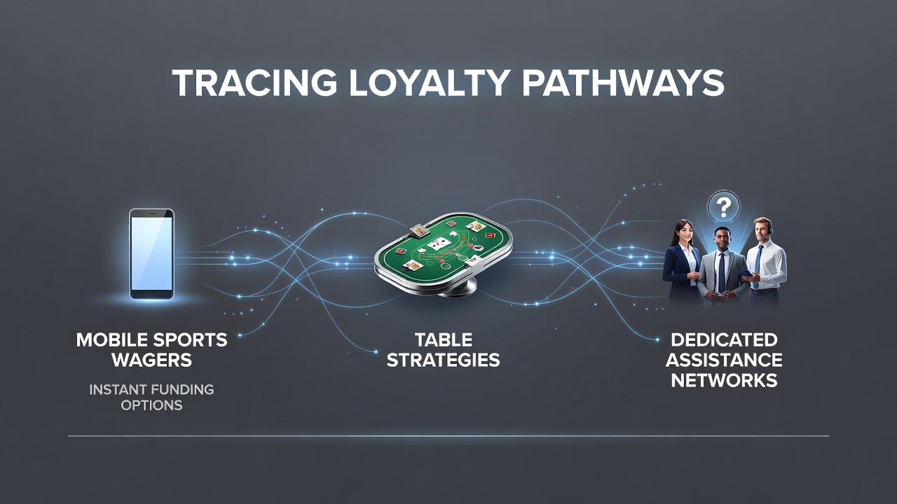 Illustration of loyalty pathways connecting mobile sports wagers to table strategies and support networks
