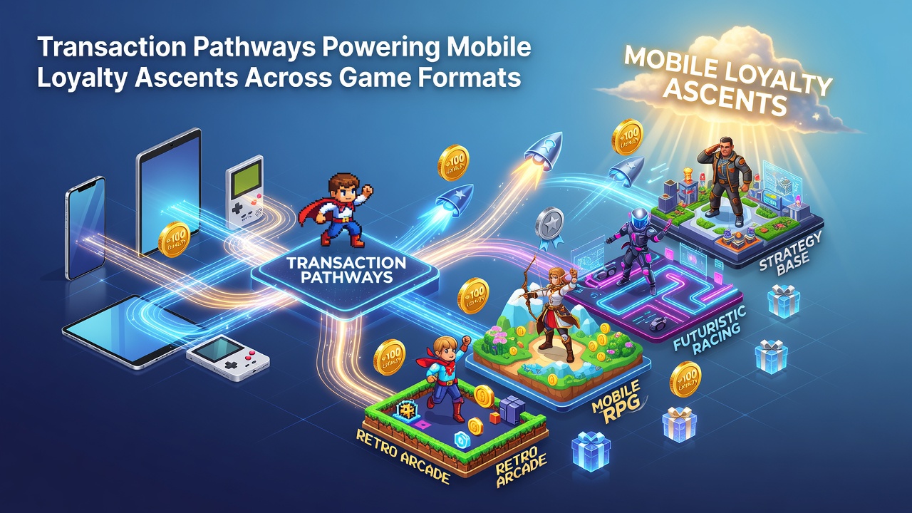 Mobile transaction pathways connecting various gaming formats on handheld devices